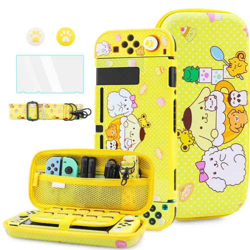 Vista 20 de HYPERCASE Cute Cat Switch Case Kit for NS Accessories Storage, with Portable Travel Carrying Bag Pouch, Soft Switch Protective Skin Cover, HD Screen