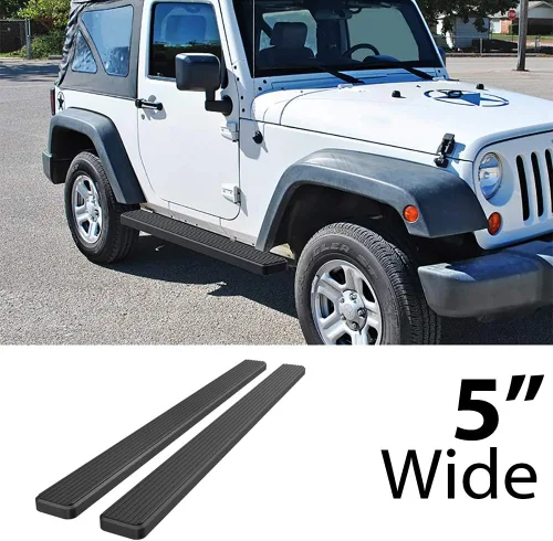 Vista 2 de iBoard estribos para Jeep Wrangler Sport Utility 2007-2017, 2 puertas, Negro
