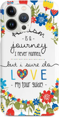 Vista 9 de Inspired Cases - Funda con textura 3D para iPhone Xs Max - Funda protectora de goma para iPhone Xs Max de Apple - El autismo es un viaje