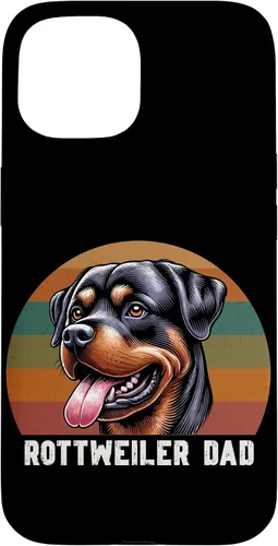 Vista 6 de Rottweiler Dad Rottie Father Dog Parent Father's Day Retro Case for iPhone 16