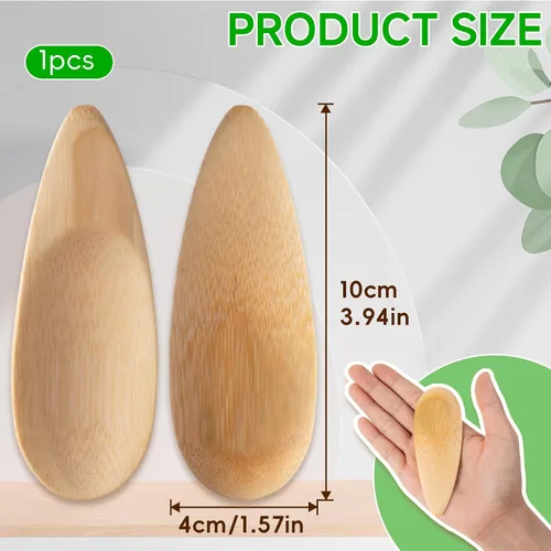 Vista 2 de SmallCat Aplicadores desodorantes, aplicador de crema de bambú, espátula de maquillaje multifuncional, mini cuchara para barro de arcilla cosmética