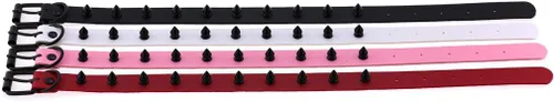 Vista 5 de FM FM42 Gargantilla unisex multicolor de cuero sintético de PU punk rock gótico negro remaches con remaches