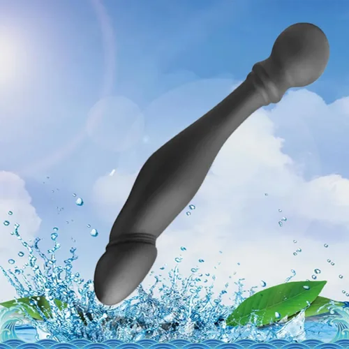 Vista 2 de Consolador de silicona masajeador de próstata, estimulación del punto G, cuentas anales para el pene, tapones anales de silicona impermeables