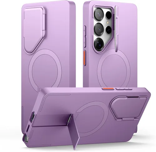 Vista 42 de SURITCH Funda para teléfono Samsung Galaxy S26 Plus, cubierta protectora magnética con cubierta de cámara y soporte de metal ajustable para Galaxy