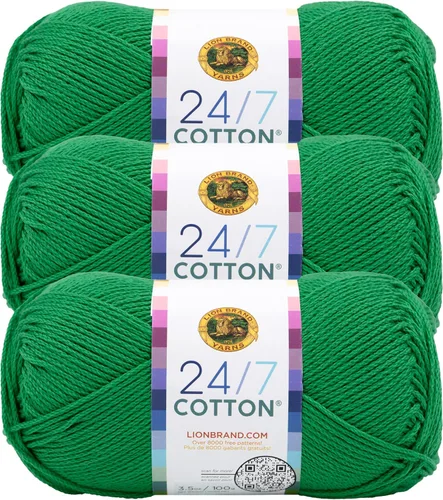 Vista 76 de Lion Brand Yarn - Hilo ligero 24/7 de algodón para tejer, hacer ganchillo y manualidades, Ámbar, paquete de 1 Light Worsted 100% Mercerized Cotton