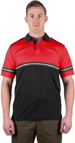 Vista 7 de First Class Camisa de patrulla de bicicleta de dos tonos con rayas reflectantes y bolsillo con cremallera