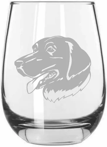 Vista 134 de Shar Pei (chino) - Vaso de vino sin tallo grabado para perro, 15.25 onzas
