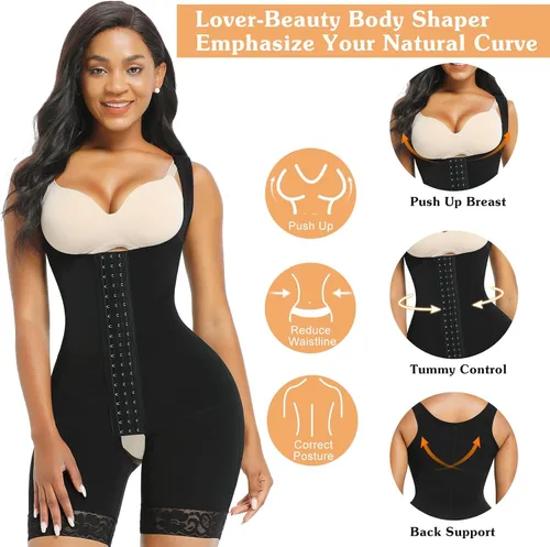 Vista 4 de Lover-Beauty Shapewear for Women Tummy Control Fajas Colombianas Plus Size Butt Lifter Body Shaper for Women Bodysuit
