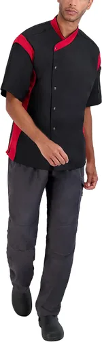 Vista 5 de Happy Chef Element - Abrigo de chef ligero de manga corta para hombre