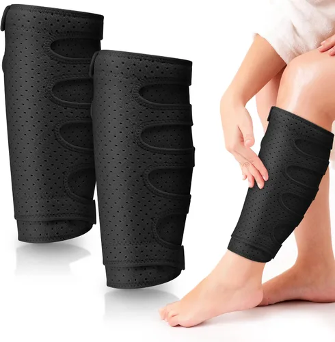 Vista 7 de 2 Piezas Vendas de Compresión para Linfedema Pantorrilla Abrazadera Ajustable 5 Correas Vendas para Piernas para Linfedema Pantorrilla Hinchada