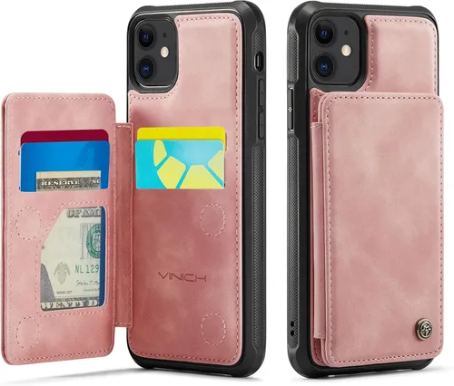 Vista 97 de Vinich for iPhone XR Wallet Case with Card Holder, Black RFID Blocking Credit Slots, Kickstand, Shockproof Flip Phone Cover, PU Leather, Double