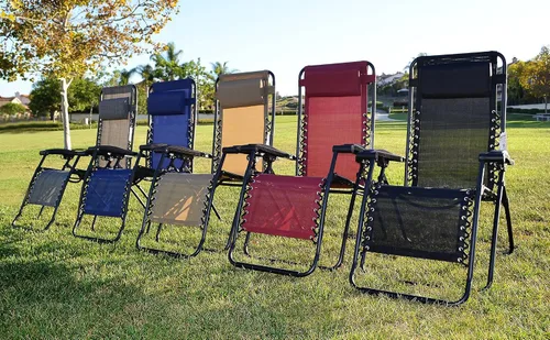 Vista 2 de Caravan Sports Silla reclinable Zero Gravity portátil al aire libre, plegable, para camping, césped, terraza, patio, piscina, para adultos, con Azul