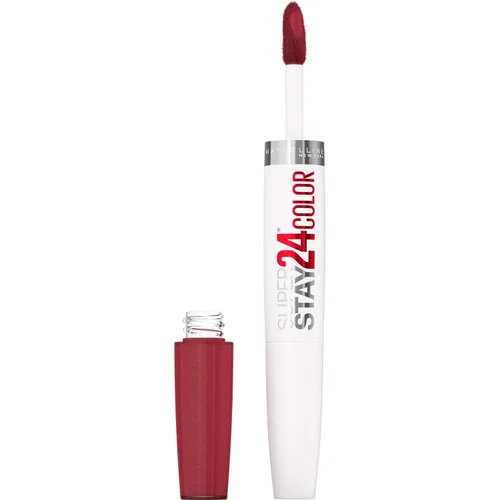 Vista 17 de Maybelline Super Stay 24, lápiz labial líquido de maquillaje de 2 pasos, color altamente pigmentado de larga duración con bálsamo hidratante, Merlot