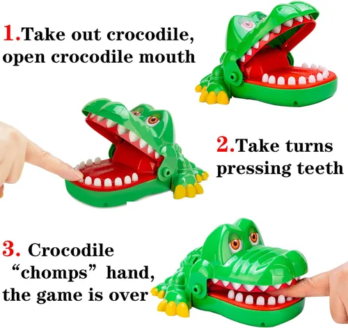 Vista 2 de Juego de Dientes de Cocodrilo para Niños, Juegos de Dentista de Dedo Mordedor de Cocodrilo Divertido Juego de Dientes de Caimán