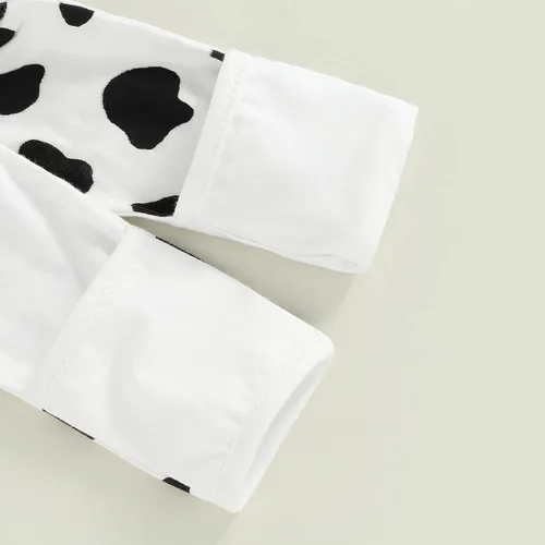 Vista 5 de Disfraz de dálmata para bebés y niñas, disfraz de Halloween, overol unisex para bebé de 0 a 18 meses, Blanco# Negro
