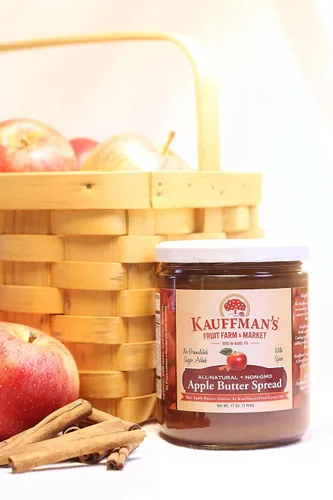 Vista 3 de Kauffman Orchards - Mantequilla de manzana casera, sin azúcar granulada añadida, 17 onzas (caja de 12)