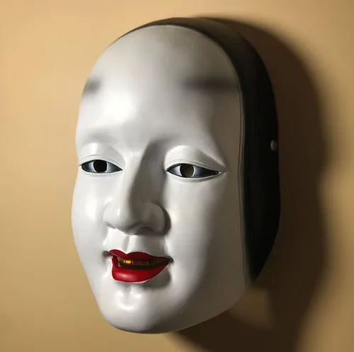 Vista 4 de Gmasking Máscara de resina Prajna japonesa Noh Cosplay para adultos, disfraz decorativo para fiesta de Halloween