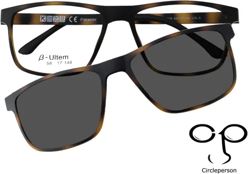 Vista 2 de Circleperson Lentes de sol con clip para hombre, lentes magnéticos 2 en 1, polarizados, tamaño grande 58-17-148