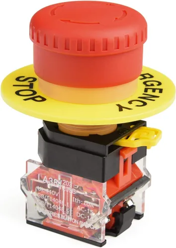 Vista 11 de APIELE Interruptor de botón de parada de emergencia hongo rojo NC de 22 mm 600 V 10 A XB2-01ZS