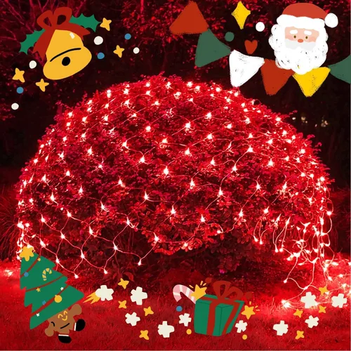 Vista 21 de JMEXSUSS - Luces de red para exteriores impermeables, de 12 x 5 pies, con enchufe y 8 modos con control remoto, 360 luces LED para decoración