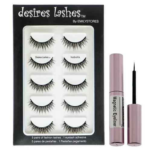 Vista 9 de Paquete múltiple de pestañas postizas con imán natural, 5 pares, gracia