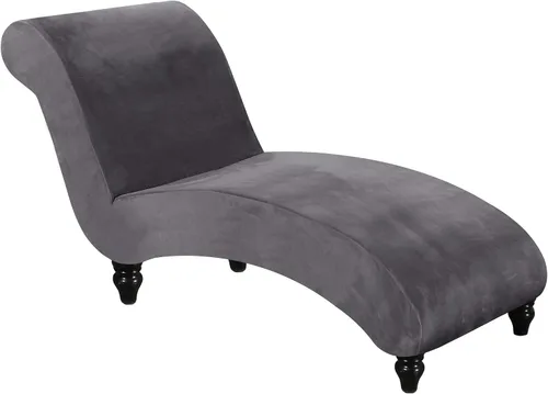 Vista 8 de FantasDecor Fundas de terciopelo de lujo para sala de estar, funda elástica para tumbona, ultra suave, lavable a máquina, color negro