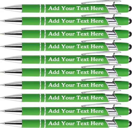 Vista 76 de Bolígrafos personalizados a granel grabados personalizados con punta de lápiz capacitivo, bolígrafos personalizados de tinta negra, regalos