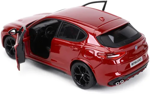 Vista 4 de HTLNUZD Bburago - Coche de carreras de aleación 1/24 para Alfa Romeo Giulia, coche deportivo estático, exhibición de vehículos de fundición a