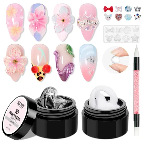 Vista 12 de Gel de uñas sólido Builder, gel duro transparente para esculpir uñas Aqua Clear