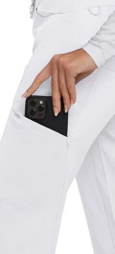 Vista 4 de MediChic Pantalones médicos de enfermería para mujer, pantalones elásticos con 6 bolsillos