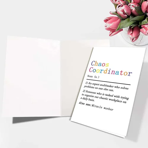Vista 3 de Ziwenhu Divertida tarjeta del día del jefe para hombres y mujeres, tarjeta del día del jefe de humor para jefe, tarjeta de definición