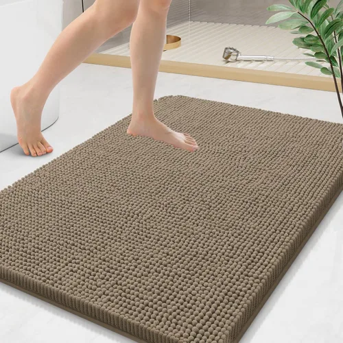 Vista 186 de Arotive Alfombras de baño de felpilla extrasuaves y absorbentes, de 24 x 16 pulgadas, lavables a máquina, parte trasera de goma antideslizante