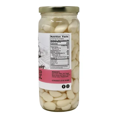 Vista 2 de Lara's - Dientes de ajo en escabeche en tarro (16 onzas líquidas), sabor crujiente y suave, larga vida útil, ajo enlatado