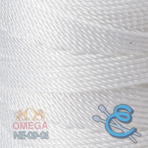 Vista 2 de N° 9 - 100% Cordón de Hilo de Nylon Omega para Tejer y Crochet - 01 Blanco