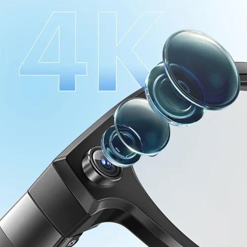 Vista 9 de PUSOKEI Lentes inteligentes con cámara, vidrio de traducción AI, gafas de cámara de grabación de video 4K con micrófono con cancelación de ruido