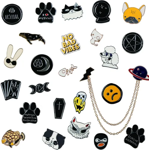 Vista 5 de Juego mixto de 20 prendedores de esmalte para solapa Decoración para mochila, gorros y chaqueta