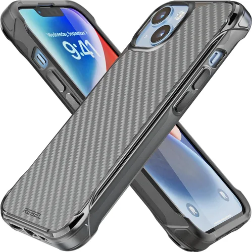 Vista 13 de REBEL Funda para iPhone 14 Plus [Serie de fibra de aramida Gen-4] Fuerte compatible con MagSafe, esquinas protectoras a prueba de golpes, botones