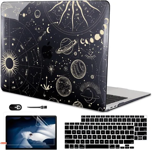 Vista 17 de Funda para MacBook Air de 13 pulgadas 2021 2020 2019 2018 para Mac A2337 M1 A2179 A1932 Funda con Touch ID, funda rígida de plástico