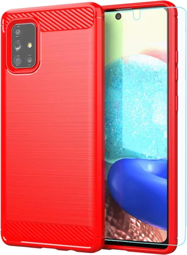 Vista 12 de M MAIKEZI Funda para teléfono celular Galaxy A71 5G, TPU suave funda protectora delgada de moda con protector de pantalla HD (negro)