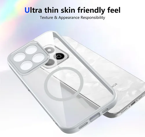 Vista 349 de Funda magnética transparente compatible con Xiaomi 17T, color negro 2 en 1 PC + TPU cubierta de teléfono a prueba de golpes, carcasa protectora
