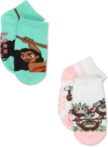 Vista 5 de Disney Princess Moana - Paquete de 6 calcetines estilo cuarto con pinzas para niñas pequeñas