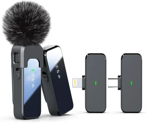 Vista 8 de Rythflo Micrófono Lavalier inalámbrico para iPhone 17/16/15 y Android Negro carbón