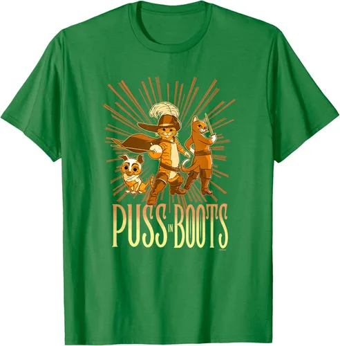 Vista 57 de DreamWorks Puss in Boots: The Last Wish Cat Trio Poster - Camiseta pequeña Negro