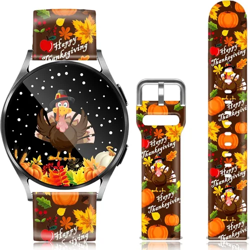 Vista 20 de Correa de reloj de 20 mm de Navidad compatible con Samsung Galaxy 6/5/5 Pro/4/4 Classic/3 (41 mm)/Active 1 y 2, tamaños 40 mm 41 mm 42 mm 44 mm 45
