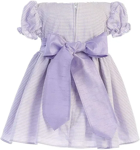 Vista 2 de Lito M743 Vestido Seersucker de algodón con cintura ahumada