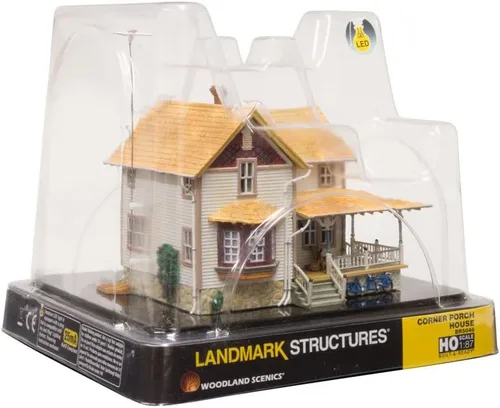 Vista 5 de Woodland Scenics Landmark Structures Construido & Ready Corner Porch House, HO Scale