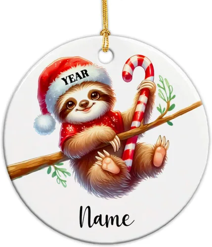 Vista 13 de Adornos de Navidad personalizados de vaca para niños, adornos personalizados de la primera Navidad del bebé de vaca para recién nacido, adorno