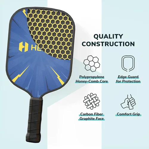 Vista 4 de Helium Paleta de pickleball para niños, (2 unidades, POW! y Girl Power), tamaño infantil, núcleo de panal ligero, cara de golpe de grafito, agarre