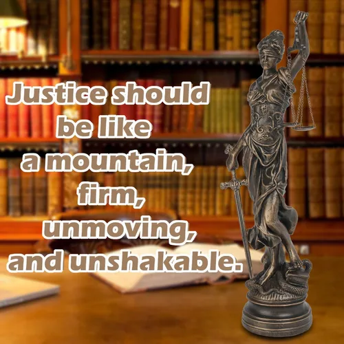 Vista 5 de Estatuas de Lady Justice para decoración del hogar, resina de 21.5 pulgadas de alto, gran estatua antigua de abogados griegos romanos con escamas