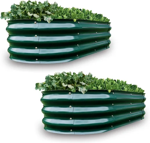 Vista 31 de GARDMAX 2x2x1FT Galvanized Round Raised Garden Bed Kit, Metal Planter Boxes Outdoor with Easy Assembly, Large Garden Bed for Vegetables, Fruits